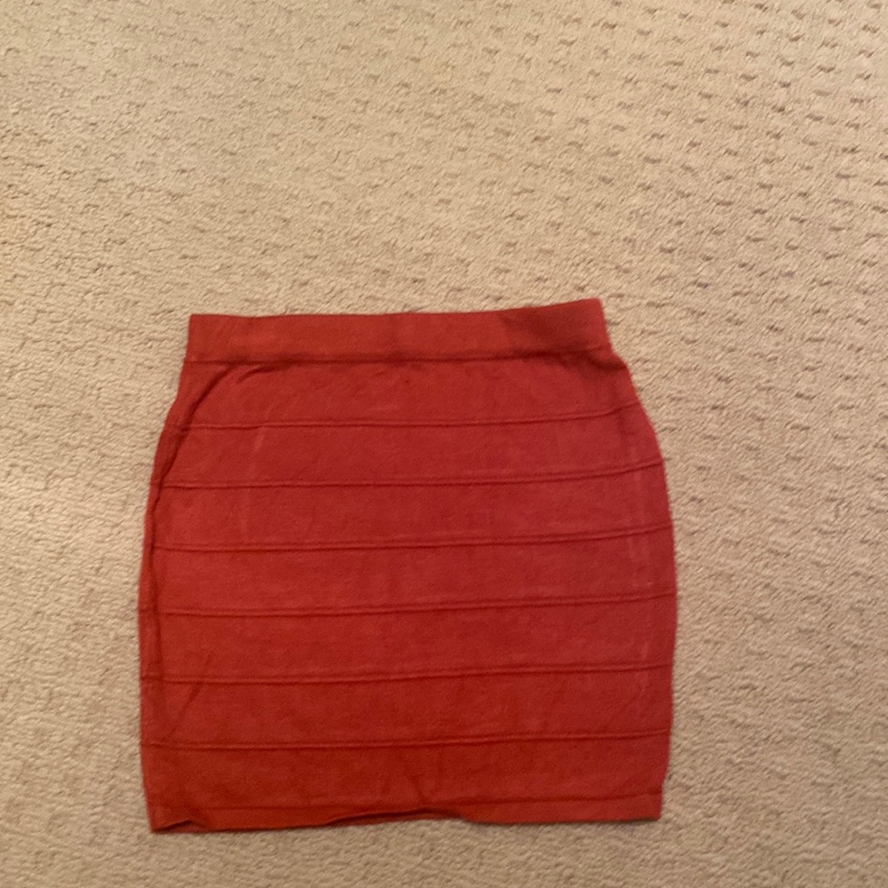 Orange above knee skirt